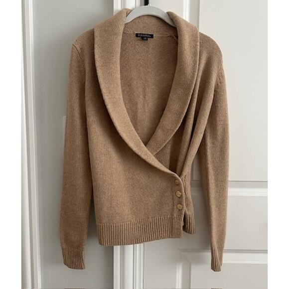 Brooks Brothers Camel Hair/Merino Wool Sweater XS w/Gold Fleece Buttons - Picture 1 of 8